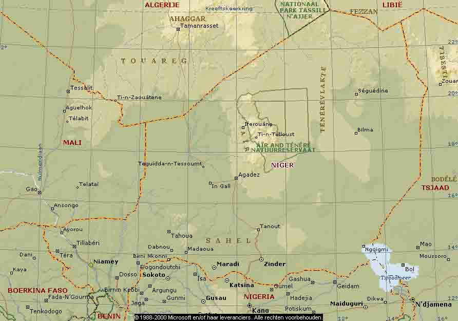 Kaart van Niger